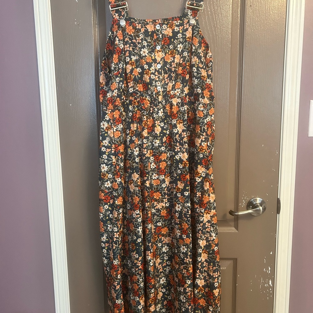 BloomChic Floral Print Dress in Blue and Orange